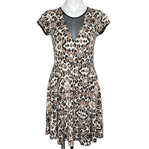 Kimchi Blue animal print dress with sheer panels NWT large - Picture 2 of 7